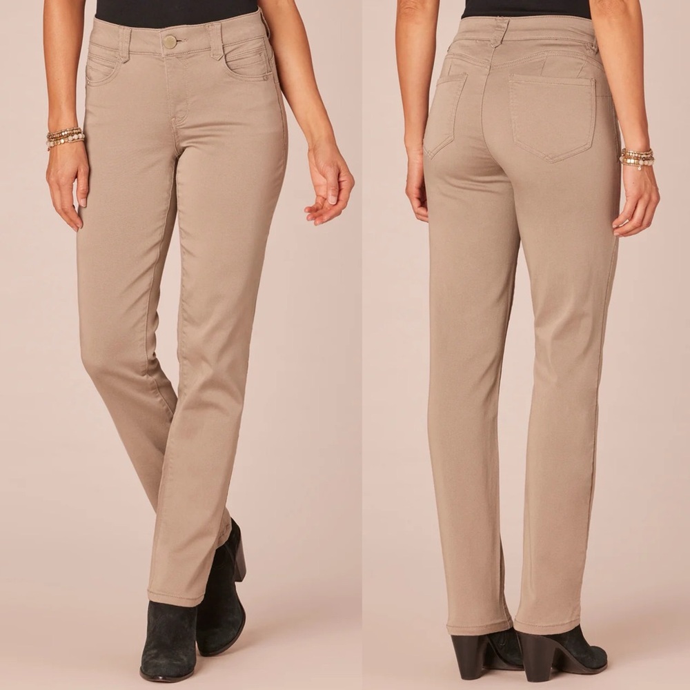 Democracy Taupe 'Ab'Solution Pants Straight Leg Jeans Size 8
